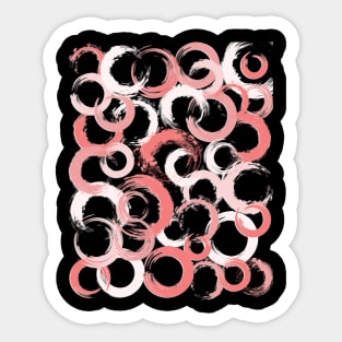 Vibrant Circle Design with Bold Paint Strokes Sticker